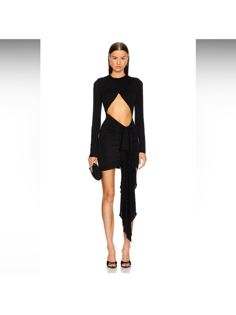 X Revolve Isabella Mini Dress In Black Michael Costello Xs